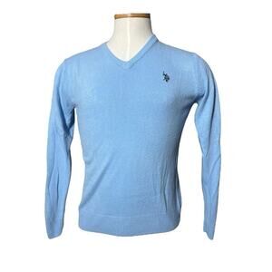US Polo Assn Fall Sweater Mens Medium Light Blue
